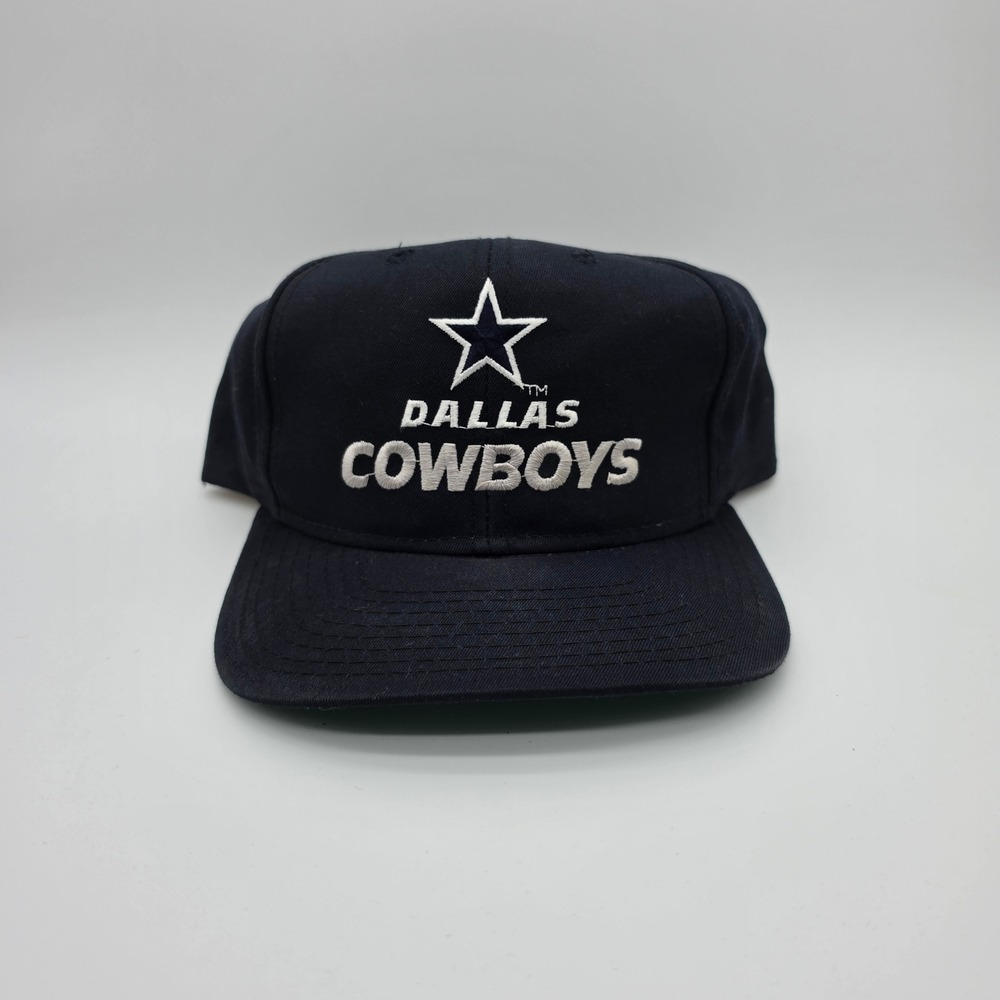 Vintage New Era Dallas Cowboys Snapback Hat Navy Blue NFL Pro Model Green Brim